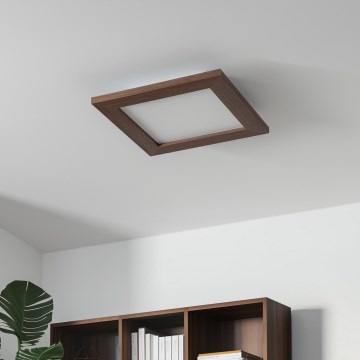 Brilagi - Plafonnier à intensité variable SLIMFRAME WOOD LED/25W/230V 34x34 cm 3000-6000K marron foncé + Télécommande