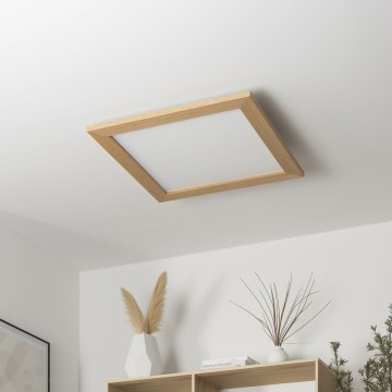 Brilagi - Plafonnier à intensité variable SLIMFRAME WOOD LED/36W/230V 49,5x49,5 cm 3000-6000K marron + Télécommande