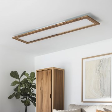 Brilagi - Plafonnier à intensité variable SLIMFRAME WOOD LED/58W/230V 124x34 cm 3000-6000K marron + Télécommande