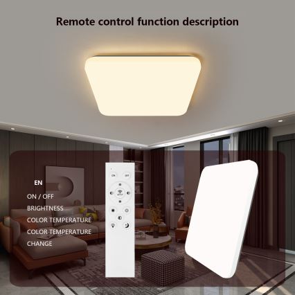 Brilagi - Plafonnier à intensité variable SMART LED/36W/230V 2700-6500K Wi-Fi Tuya + Télécommande