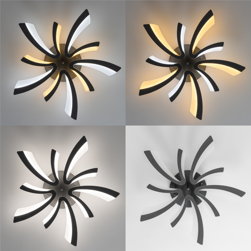 Brilagi - Plafonnier à intensité variable TWIST LED/55W/230V 3000-6500K anthracite + télécommande