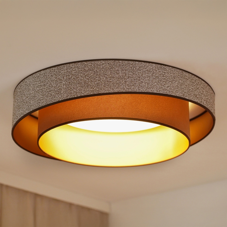 Brilagi - Plafonnier à intensité variable VEGAS SHINE LED/24W/230V d. 60 cm 3000/4000/6500K marron + télécommande