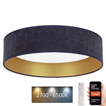 Brilagi - Plafonnier à intensité variable VELVET SMART LED/24W/230V d. 45 cm 2700-6500K Wi-Fi Tuya bleu/vert + Télécommande
