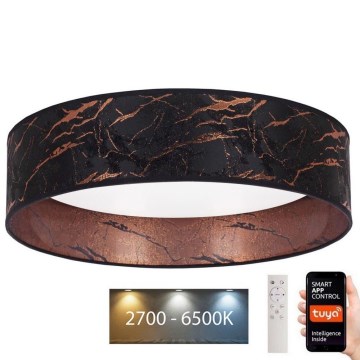 Brilagi - Plafonnier à intensité variable VELVET SMART LED/36W/230V d. 55 cm 2700-6500K Wi-Fi Tuya noir/cuivre + Télécommande