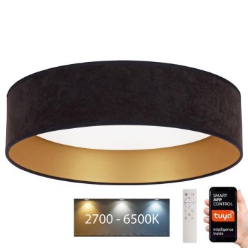 Brilagi - Plafonnier à intensité variable VELVET SMART LED/36W/230V d. 55 cm 2700-6500K Wi-Fi Tuya noir/doré + Télécommande