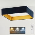 Brilagi - Plafonnier à intensité variable VELVET SQUARE LED/24W/230V 3000/4000/6500K + télécommande bleu foncé