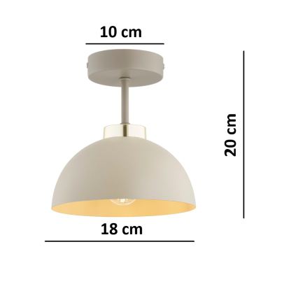 Brilagi - Plafonnier à montage en surface 1xE27/60W/230V beige/doré