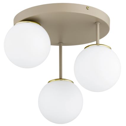 Brilagi - Plafonnier à montage en surface 3xE27/60W/230V beige/doré