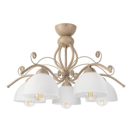 Brilagi - Plafonnier à montage en surface ANTICO MODERN 5xE27/60W/230V beige