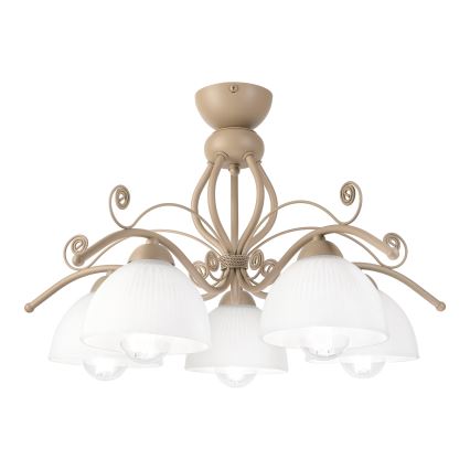 Brilagi - Plafonnier à montage en surface ANTICO MODERN 5xE27/60W/230V beige