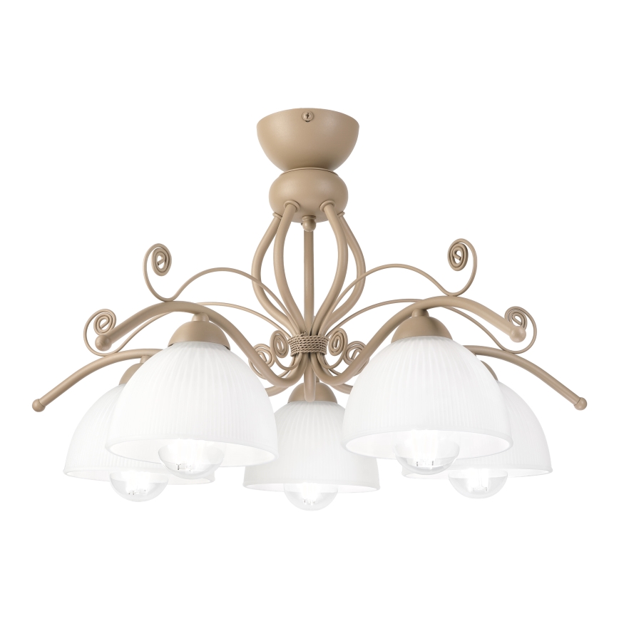 Brilagi - Plafonnier à montage en surface ANTICO MODERN 5xE27/60W/230V beige