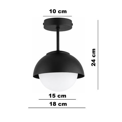 BRILAGI - Plafonnier à montage en surface COSMO 1xE27/60W/230V noir