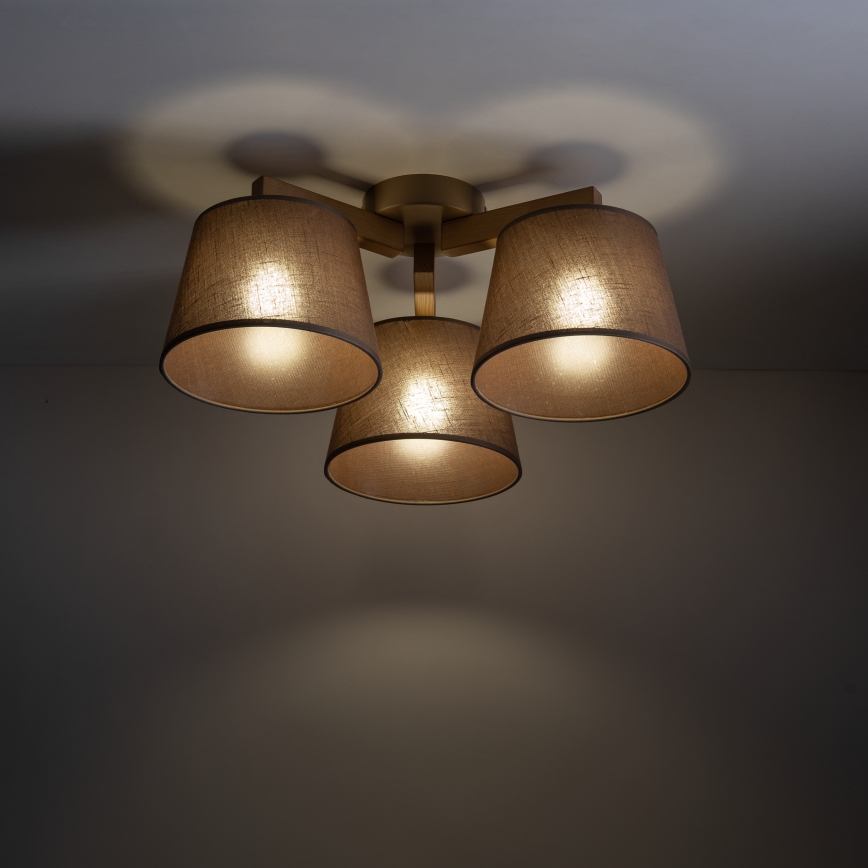 Brilagi - Plafonnier à montage en surface LATTE SABIA 3xE27/15W/230V pin/marron