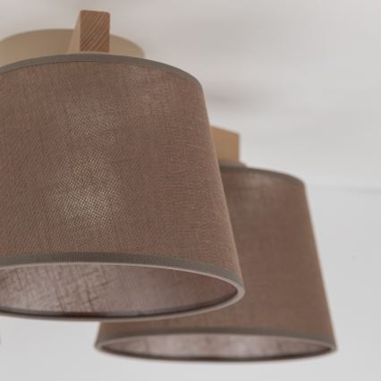 Brilagi - Plafonnier à montage en surface LATTE SABIA 3xE27/15W/230V pin/marron