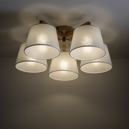 Brilagi - Plafonnier à montage en surface LATTE SABIA 5xE27/60W/230V pin/blanc