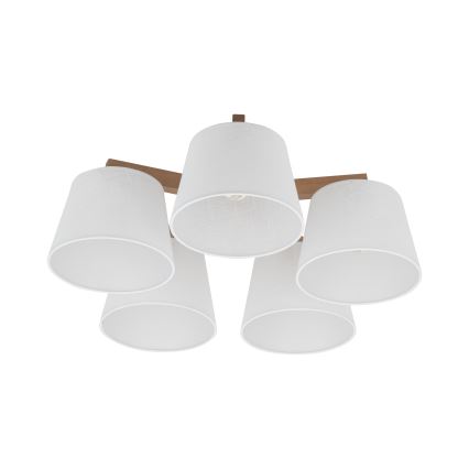 Brilagi - Plafonnier à montage en surface LATTE SABIA 5xE27/60W/230V pin/blanc