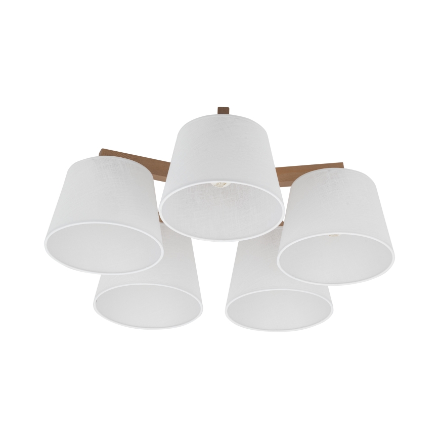 Brilagi - Plafonnier à montage en surface LATTE SABIA 5xE27/60W/230V pin/blanc