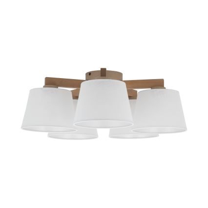 Brilagi - Plafonnier à montage en surface LATTE SABIA 5xE27/60W/230V pin/blanc