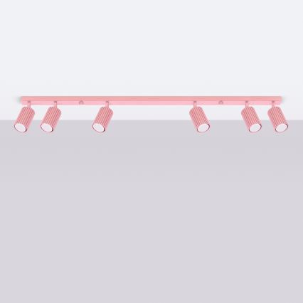 Brilagi - Plafonnier à spots CRESTO 6xGU10/10W/230V rose