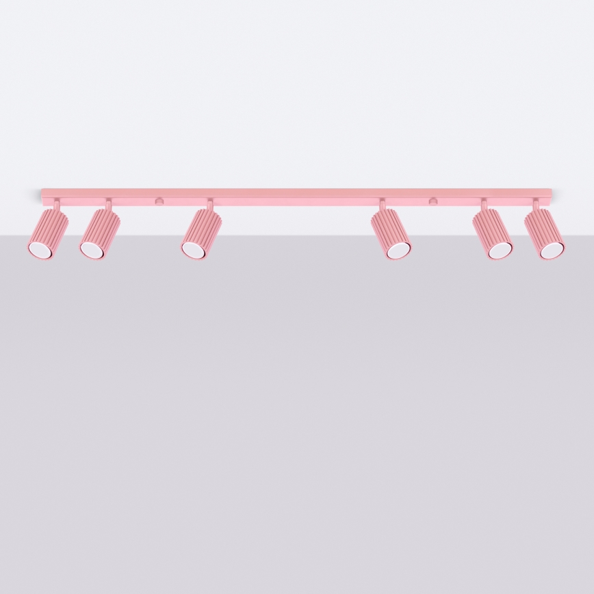 Brilagi - Plafonnier à spots CRESTO 6xGU10/10W/230V rose