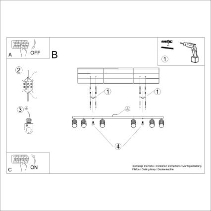 Brilagi - Plafonnier à spots LED CRESTO 6xGU10/10W/230V blanc