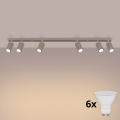 Brilagi - Plafonnier à spots LED CRESTO 6xGU10/10W/230V taupe