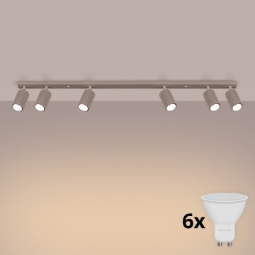 Brilagi - Plafonnier à spots LED CRESTO 6xGU10/10W/230V taupe