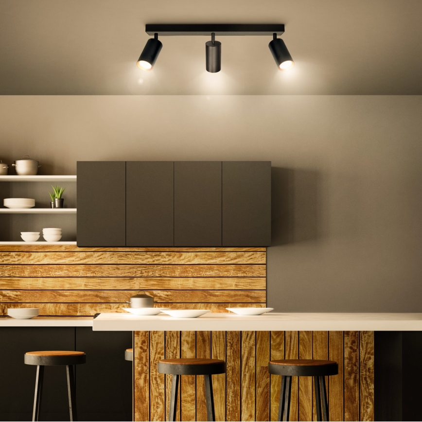 Brilagi - Spot LED RGBW dimmable SELE 3xGU10/6W/230V 3000K noir/doré