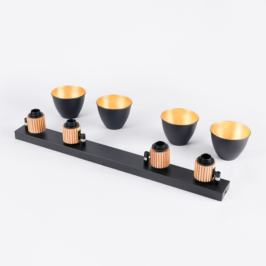 Brilagi - Plafonnier à spots ODENSE 4xE14/10W/230V bois/noir