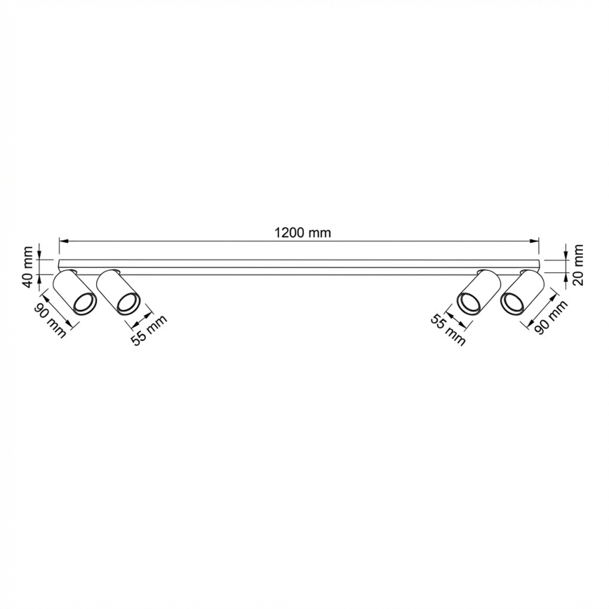 Brilagi - Plafonnier à spots SELE LONG 4xGU10/30W/230V noir