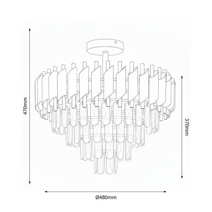 Brilagi - Plafonnier affleurant ECLIPSE 7xE14/10W/230V Ø 48 cm noir/doré