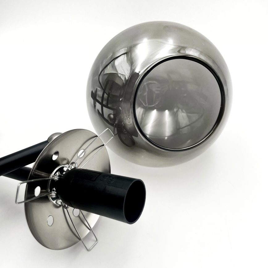 Brilagi - Plafonnier affleurant MALIVA 3xE14/15W/230V chrome mat/fumé