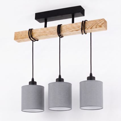 BRILAGI - Plafonnier affleurant NUBILA 3xE27/60W/230V pin/gris clair