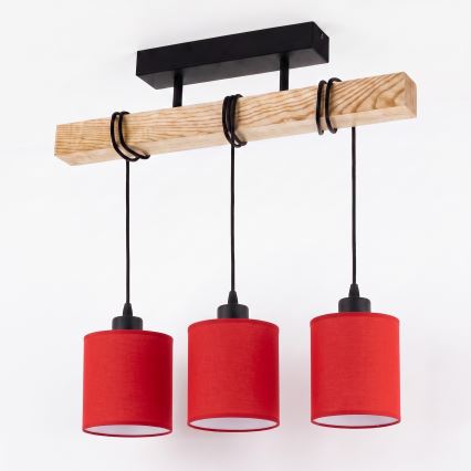 BRILAGI - Plafonnier affleurant NUBILA 3xE27/60W/230V pin/rouge