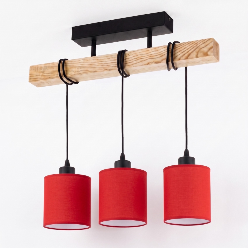 BRILAGI - Plafonnier affleurant NUBILA 3xE27/60W/230V pin/rouge