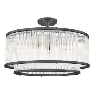 Brilagi - Plafonnier affleurant RAMOS 6xE14/60W/230V noir