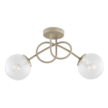 Brilagi - Plafonnier affleurant STELLA 2xE27/60W/230V beige/doré
