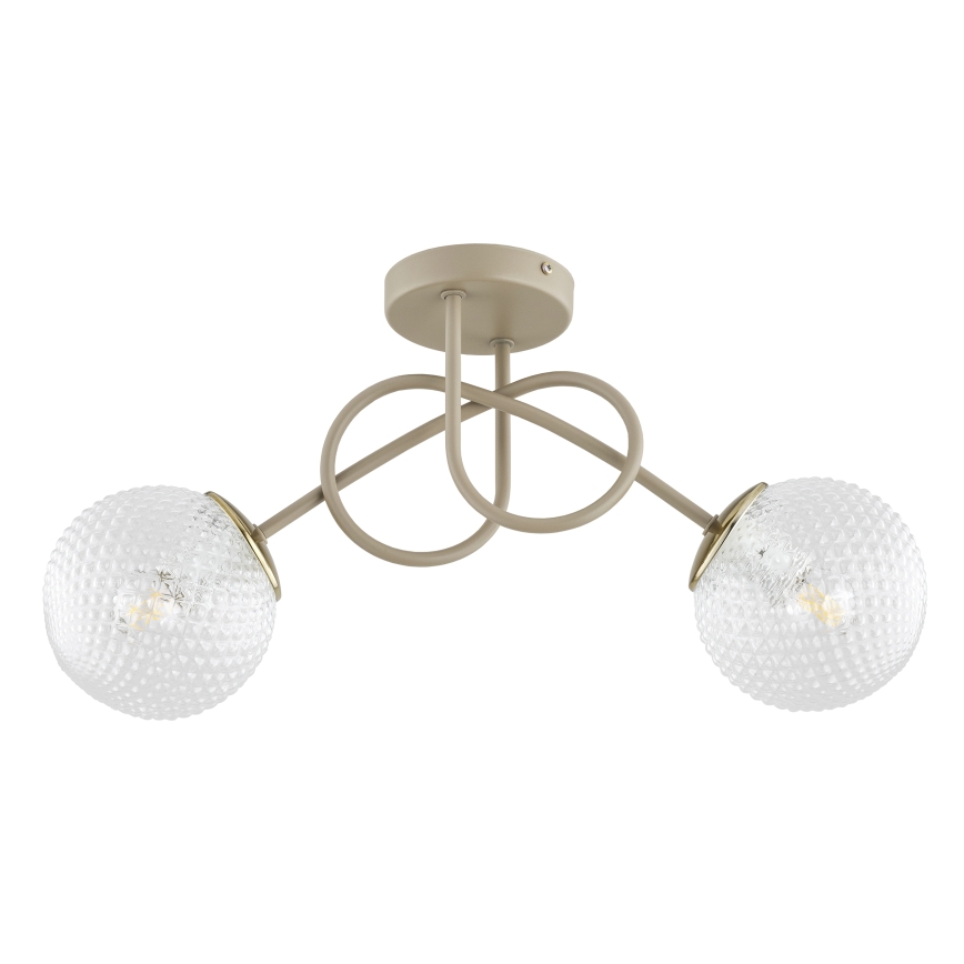 Brilagi - Plafonnier affleurant STELLA 2xE27/60W/230V beige/doré
