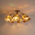 BRILAGI - Plafonnier affleurant Tiffany en vitrail MIRABELLA, 8xE27/60W/230V, Ø 68 cm