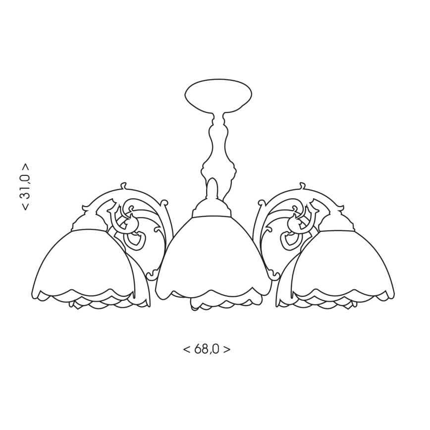 Brilagi - Plafonnier affleurant Tiffany en vitrail MIRABELLA, 8xE27/60W/230V, Ø 68 cm