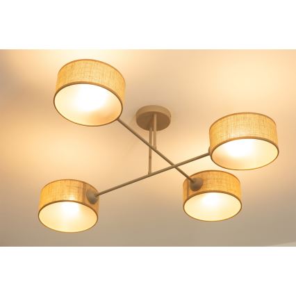 Brilagi - Plafonnier affleurant VIRGO 4xE14/40W/230V beige/doré