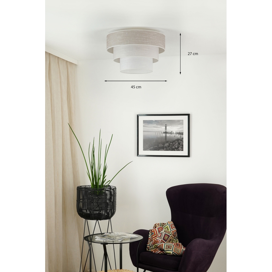 Brilagi - Plafonnier ALASKA LUNETA 1xE27/15W/230V d. 45 cm gris/crème