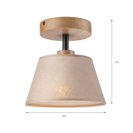 Brilagi - Plafonnier ANTHONY 1xE14/60W/230V chêne/beige