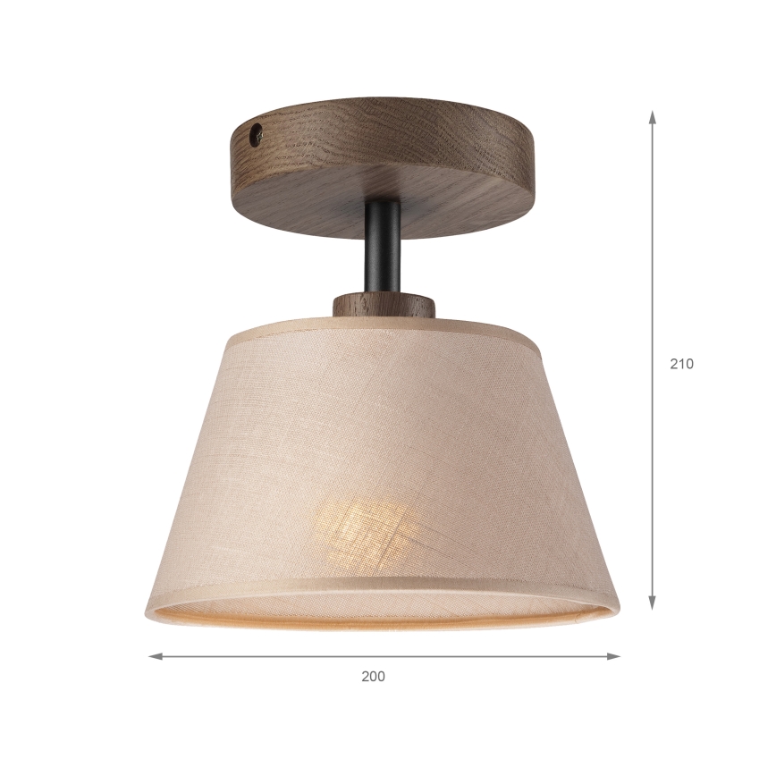 Brilagi - Plafonnier ANTHONY 1xE14/60W/230V chêne noyer/beige