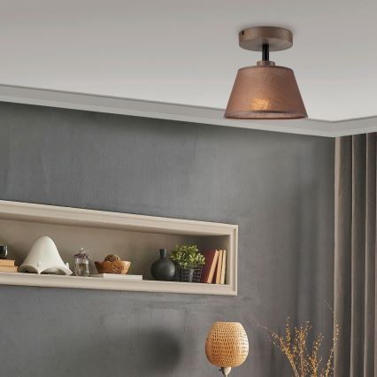 Brilagi - Plafonnier ANTHONY 1xE14/60W/230V chêne noyer/marron