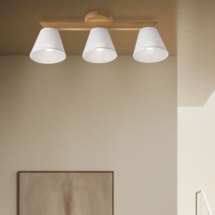 Brilagi - Plafonnier ANTHONY 3xE14/40W/230V chêne/blanc
