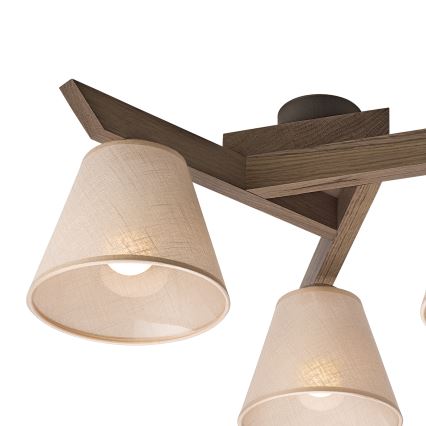 Brilagi - Plafonnier ANTHONY 3xE14/40W/230V chêne noyer/beige