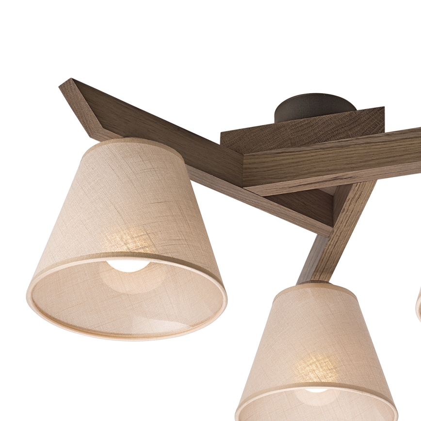 Brilagi - Plafonnier ANTHONY 3xE14/40W/230V chêne noyer/beige