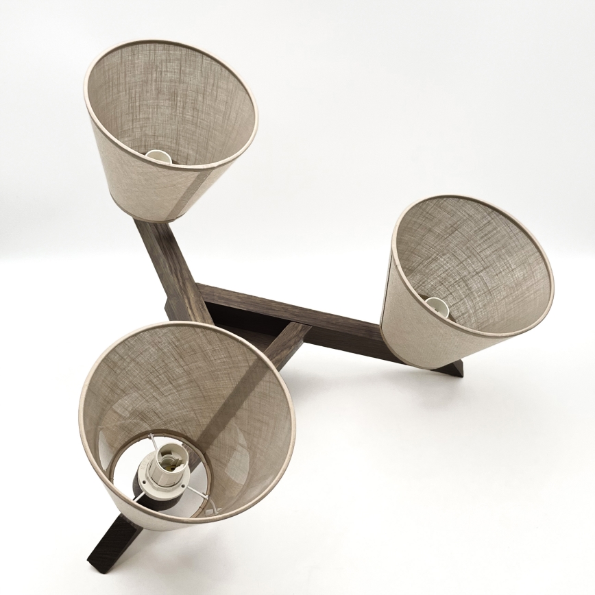 Brilagi - Plafonnier ANTHONY 3xE14/40W/230V chêne noyer/beige