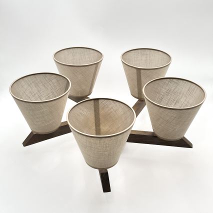 Brilagi - Plafonnier ANTHONY 5xE14/40W/230V chêne noyer/beige